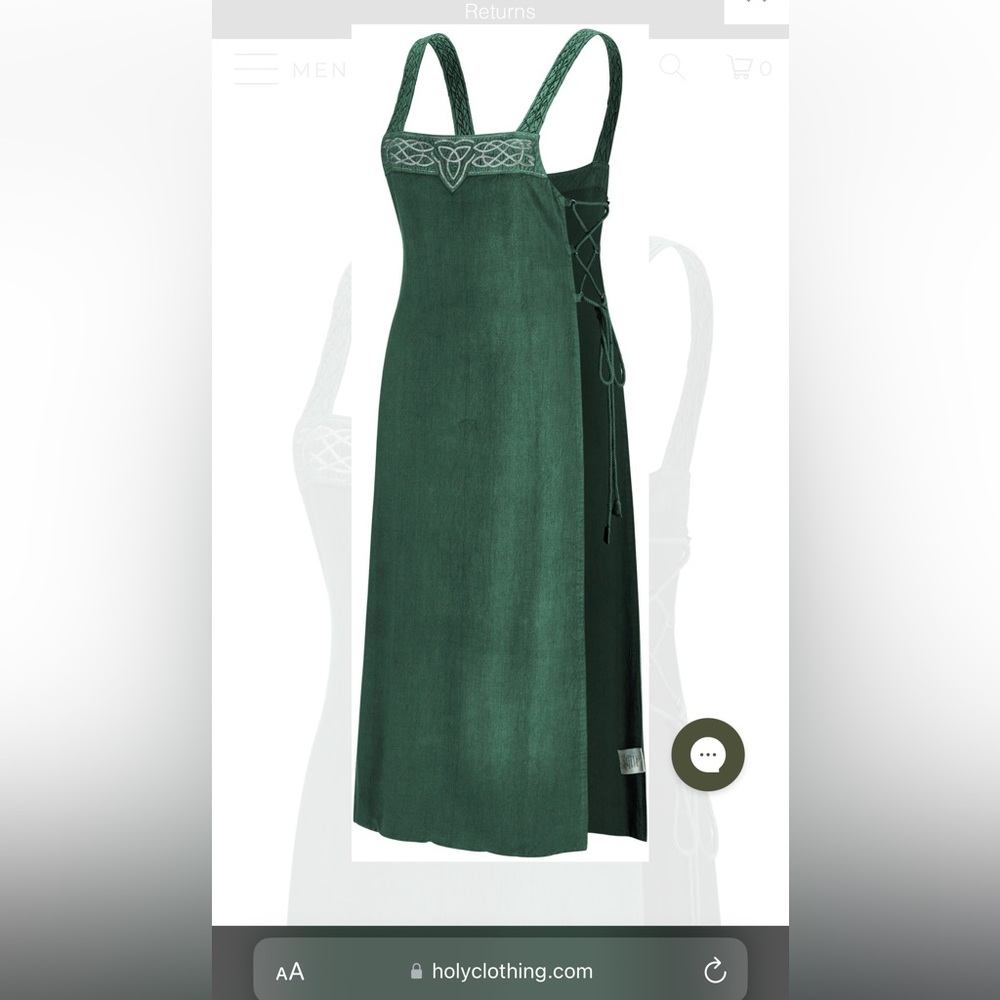 Holy Clothing Ingrid Apron in Green Jade - 2x
